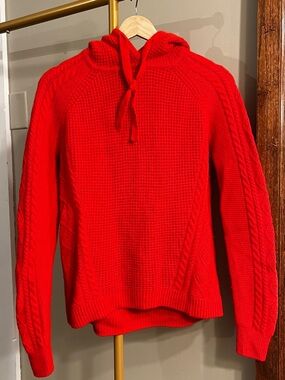 Krimson Klover Wool and Cashmere Cable Turtleneck Hoodie Sweater